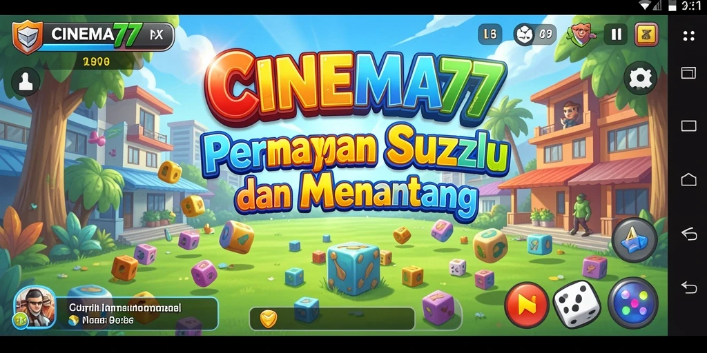 Tampilan gameplay CINEMA77 yang penuh warna dan menantang puzzle.