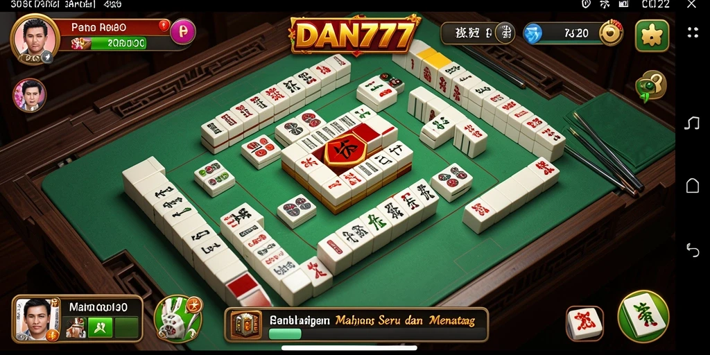 Tampilan permainan Mahjong yang menarik dan penuh warna.