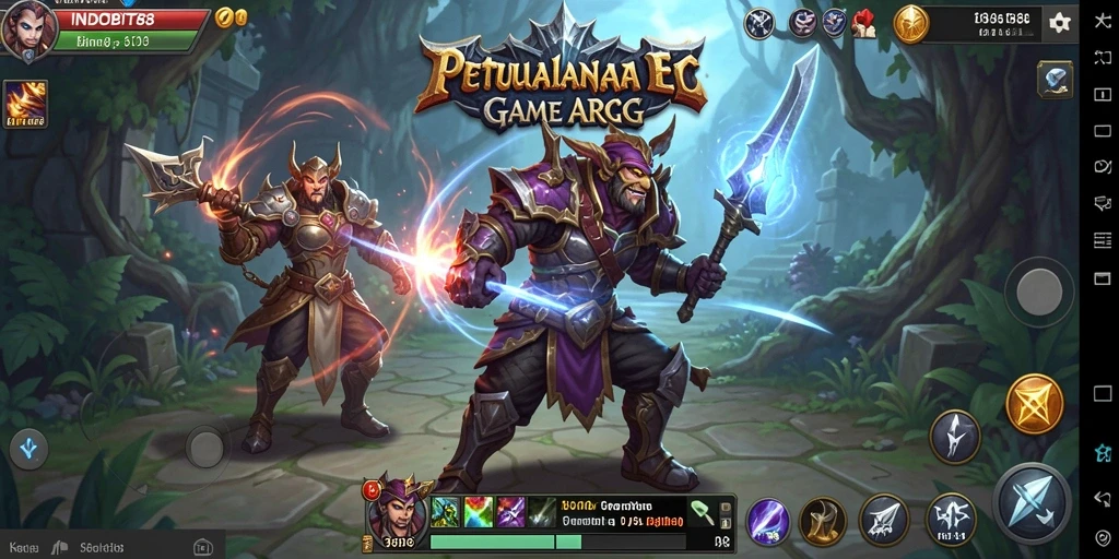 Tangkapan layar gameplay INDOBIT88 menampilkan aksi pertarungan epik.