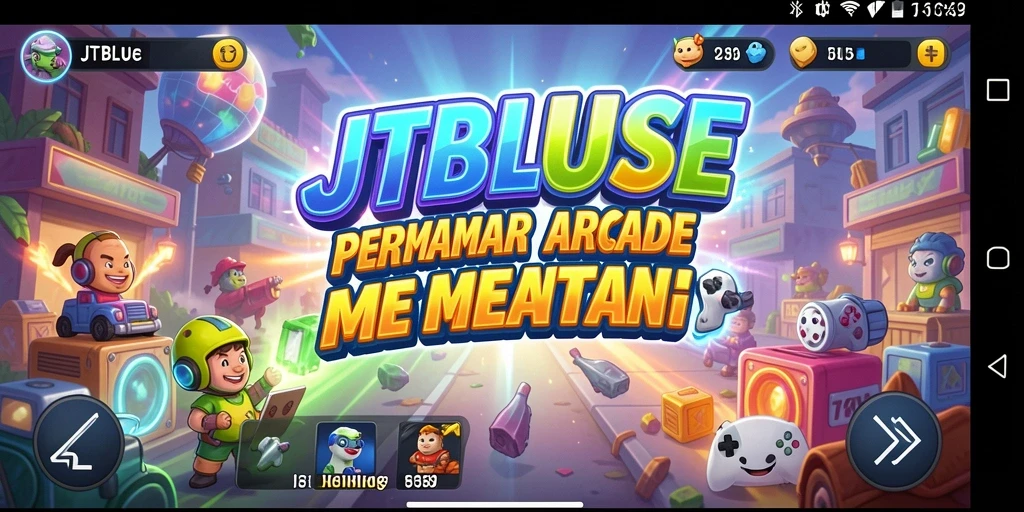 Screenshot gameplay JTBLUE menampilkan aksi seru dan tantangan arcade yang menarik.