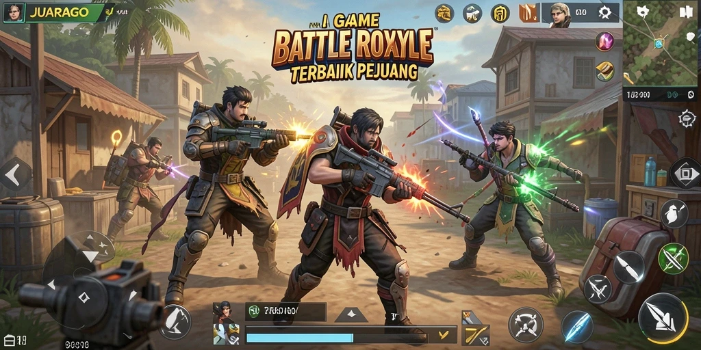 Gameplay seru JUARAGO yang menampilkan pertempuran epik dalam Battle Royale.