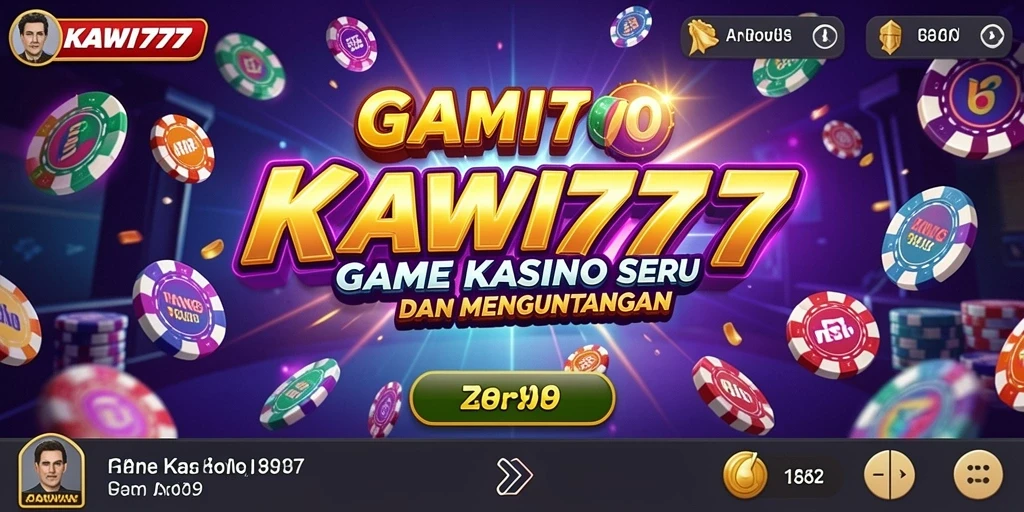Screenshot utama KAWI777 menampilkan gameplay penuh aksi di meja Kasino.