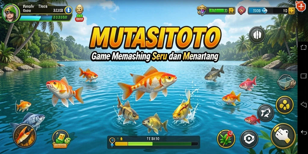 Tampilan gameplay seru MUTASITOTO dengan aksi memancing yang mendebarkan.
