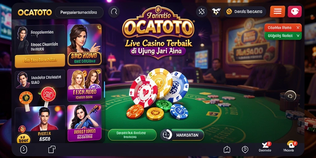 Screenshot gameplay OCATOTO dengan dealer langsung yang menarik.