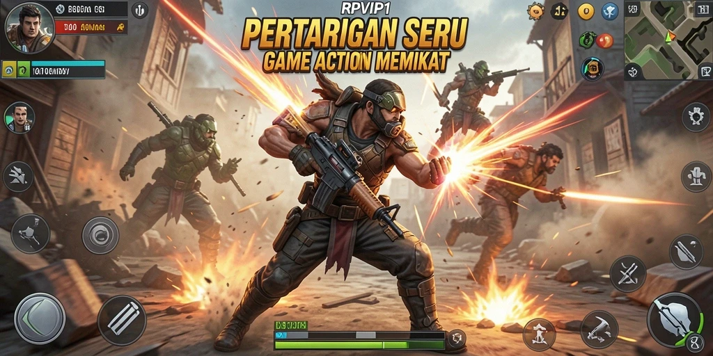 Screenshot RPVIP1 menampilkan pertarungan seru dengan grafis memukau.