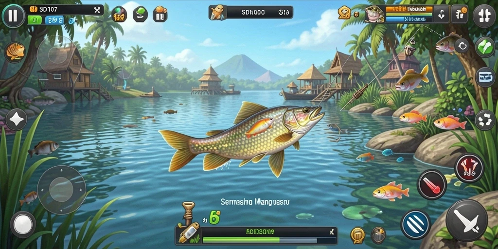 Tampilan gameplay memancing yang menarik di SD107.